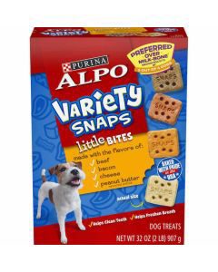 Purina ALPO Dog Treats, Variety Snaps Little Bites With Beef & Peanut Butter - 32 oz. Box
