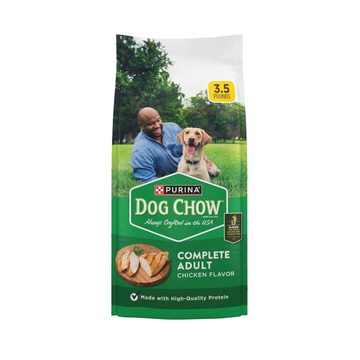 Purina Dog Chow Complete Adult Dry Dog Food Kibble With Chicken Flavor, 3.5 lb