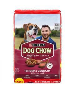 Purina Dog Chow Tender & Crunchy with Real Lamb Adult Dry Dog Food, 13.5 lb Bag