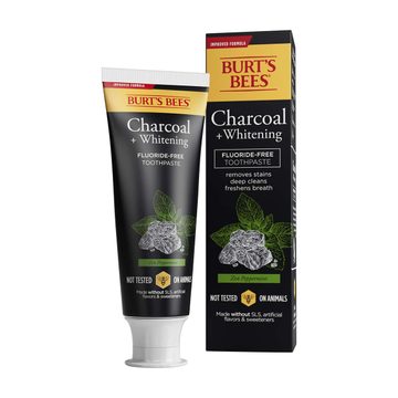 Burt’s Bees Charcoal + Whitening Fluoride-Free Toothpaste, Zen Peppermint, 4.7 oz