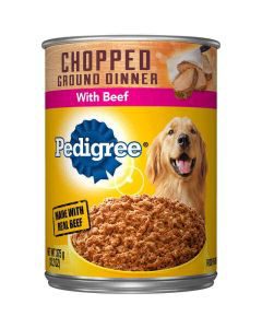 Pedigree Chopped Ground Dinner Wet Dog Food, With Beef, 13.2 oz