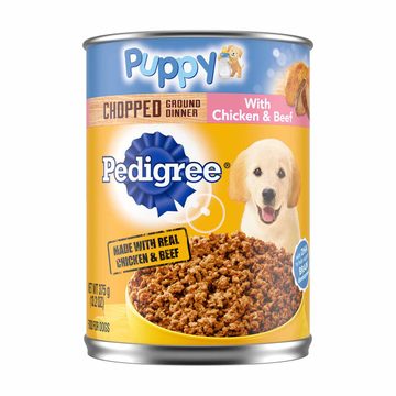 Pedigree Puppy Chopped Ground Dinner Wet Dog Food - Chicken & Beef, 13.2 oz