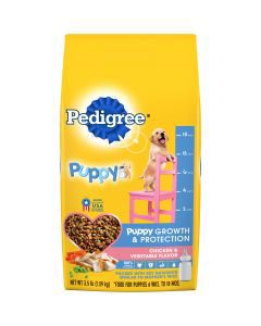 Pedigree Puppy Growth & Protection Dry Dog Food, Chicken & Vegetable Flavor, 3.5 lb