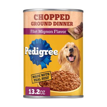 Pedigree Chopped Ground Dinner Adult Wet Dog Food Filet Mignon Flavor 13.2 oz. Can