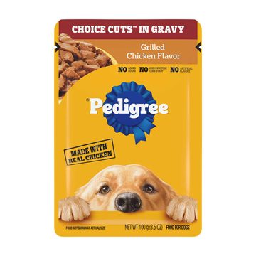 Pedigree Choice Cuts in Gravy Grilled Chicken Flavor Wet Dog Food Pouch, 3.5 oz