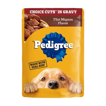 Pedigree Choice Cuts In Gravy Filet Mignon Flavor Adult Soft Wet Dog Food Pouch, 3.5 oz