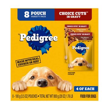 Pedigree Choice Cuts In Gravy Adult Soft Wet Dog Food Variety Pack, 3.5 oz. Pouches, 8 Count