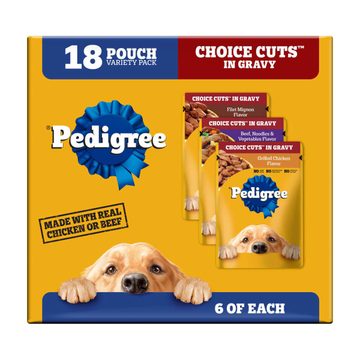 Pedigree Choice Cuts In Gravy Adult Soft Wet Dog Food Variety Pack, 3.5 oz. Pouches, 18 Count