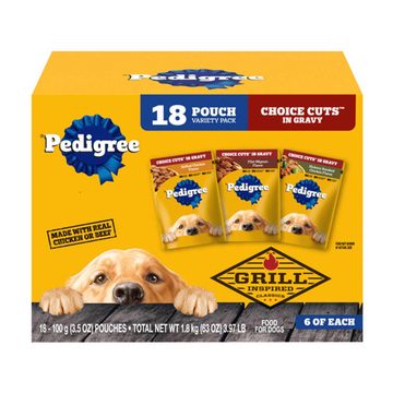 PEDIGREE CHOICE CUTS in Gravy Grill Inspired Classics Adult Wet Dog Food Variety Pack, (18) 3.5 oz Pouches
