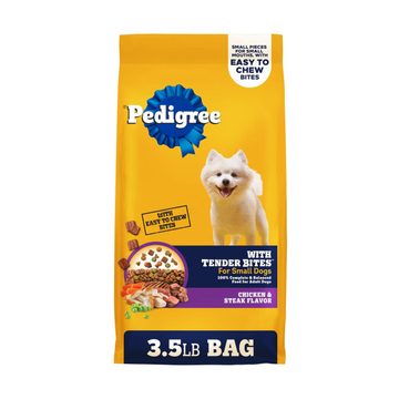 Pedigree With Tender Bites for Small Dogs Adult Dry Dog Food, Chicken and Steak Flavor, 3.5 lb. Bag