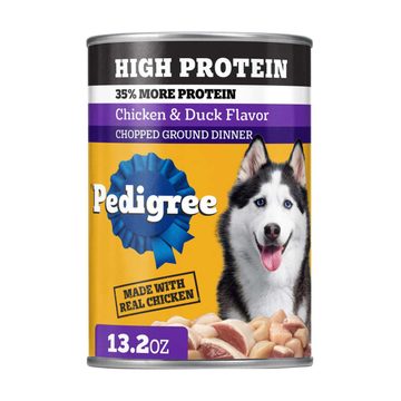 Pedigree High Protein Adult Soft Wet Dog Food, Chopped Chicken & Duck Flavor, 13.2 oz. Can