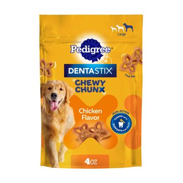 Pedigree Dentastix Chewy Chunx Large Dog Dental Treats Chicken Flavor, 4 oz. Bag