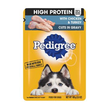 Pedigree High Protein Choice Cuts in Gravy Adult Dog Food - Chicken & Turkey, 3.5 oz