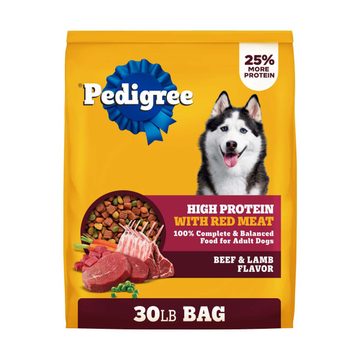 Pedigree High Protein Adult Dry Dog Food, Beef and Lamb Flavor, 30 lb. Bag