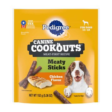 Pedigree Canine Cookouts Chicken Flavor Meaty Sticks, 5.36 oz
