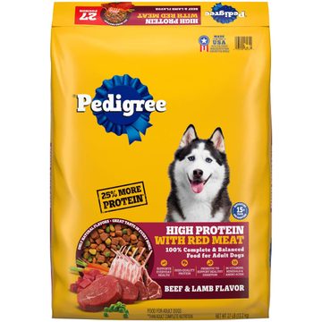 Pedigree High Protein Adult Dry Dog Food, Beef and Lamb Flavor, 27 lb. Bag