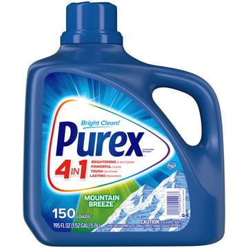 Purex Liquid Laundry Detergent, Fresh Mountain Breeze, 195 Fluid Ounces, 150 Loads
