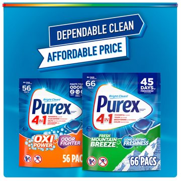 Purex 4-in-1 Laundry Detergent Pacs, Fresh Mountain Breeze, 21 Loads