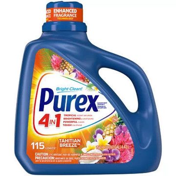 Purex Liquid Laundry Detergent, Tahitian Breeze, 150 Fluid Ounces, 115 Loads
