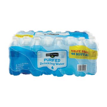 Clover Valley Purified Drinking Water, 16.9 fl oz bottles, 40 pk