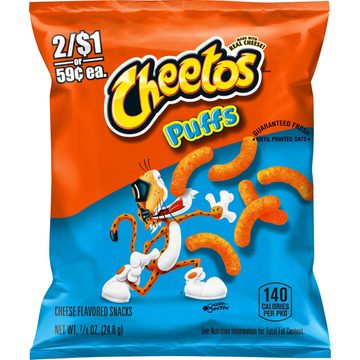 Cheetos Puffs, Cheese Flavored Snacks, 7/8 oz