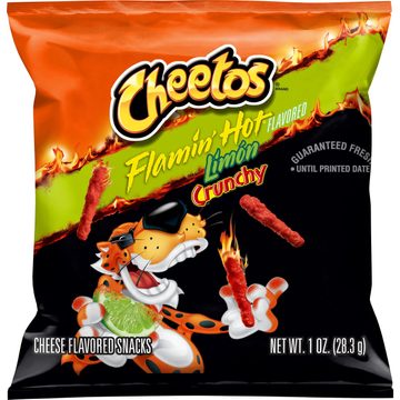 Cheetos Crunchy Cheese Flavored Snacks Flamin' Hot Limon Flavored 1 Oz