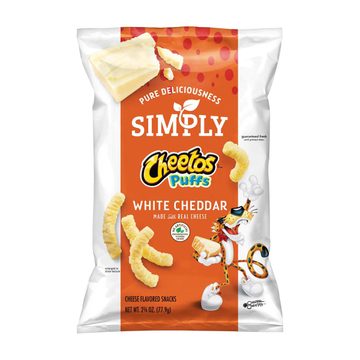 Cheetos Simply Puffs, White Cheddar Cheese Flavored Snacks, 2.75 oz