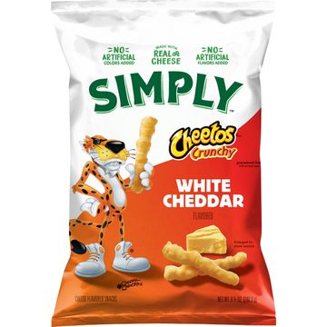 Cheetos Simply Crunchy, White Cheddar Cheese Flavored Snacks, 8 1/2 oz