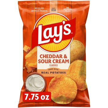 Lay's Potato Chips Cheddar & Sour Cream Flavored 7 3/4 Oz