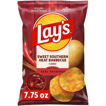 Lay's Potato Chips Sweet Southern Heat Barbecue Flavored 7 3/4 Oz