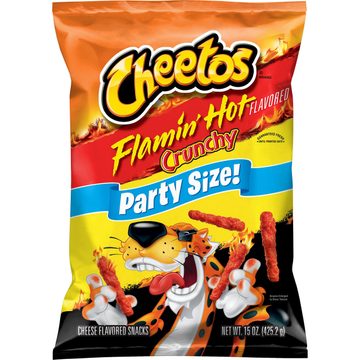 Cheetos Crunchy Cheese Flavored Snacks, Flamin' Hot, Party Size, 15 oz