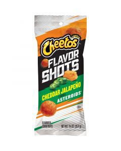 Cheetos Flavor Shots, Cheddar Jalapeno Asteroids Flavored Corn Puffs, 1 1/4 oz