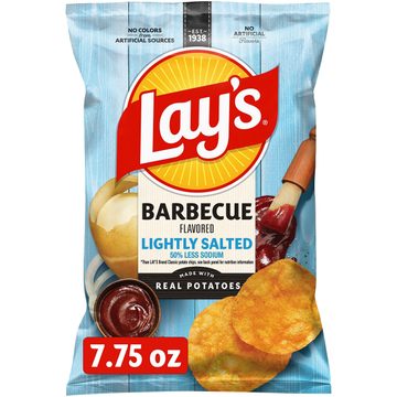 Lay's Lightly Salted Potato Chips Barbecue Flavored 7 3/4 Oz
