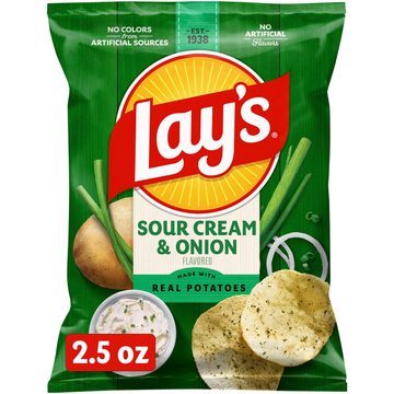 Lay's Potato Chips Sour Cream & Onion Flavored 2 1/2 Oz