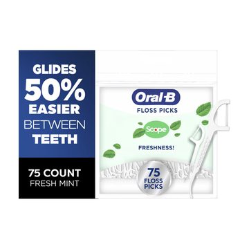 Oral-B Burst of Scope Dental Floss Picks, Fresh Mint, 75 ct