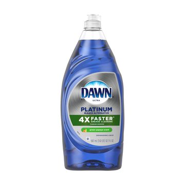 Dawn Platinum Bleach Alternative Dishwashing Liquid Dish Soap, Green Papaya Scent, 32.7 fl oz