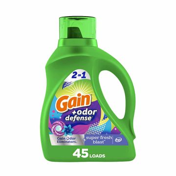 Gain Odor Defense Liquid Laundry Detergent, Super Fresh Blast Scent, 65 fl oz