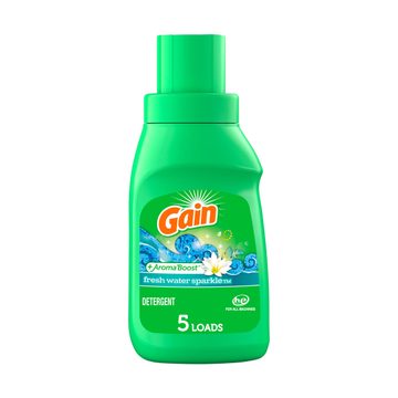 Gain + Odor Defense Liquid Laundry Detergent, Fresh Water Sparkle Scent, 5 Loads, HE Compatible