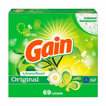 Gain Powder Laundry Detergent for Regular and HE Washers, Original Scent, 70 ounces, 69 loads