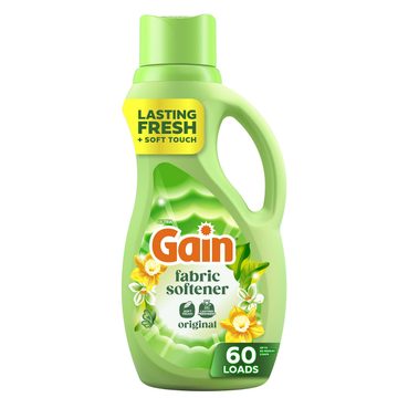 Gain Liquid Fabric Softener, Original Scent, 44 FL OZ LIQ., 60 Loads, Smooth Touch - softness you can feel