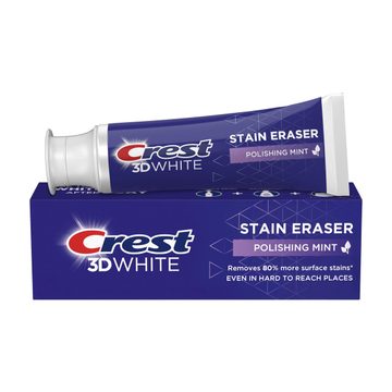 Crest 3D White Stain Eraser Teeth Whitening Toothpaste, Polishing Mint, 2.7 oz