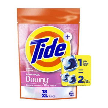 Tide Power PODs + Downy Laundry Detergent Pods, 18 Count, Soft Boosters + April Fresh