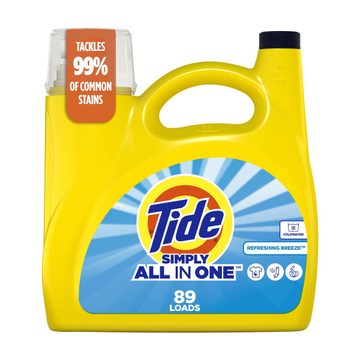 Tide Simply All-In-One Liquid Laundry Detergent, Refreshing Breeze Scent, 89 Loads, 117 fl oz