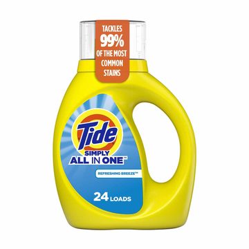 Tide Simply All-In-One Liquid Laundry Detergent, Refreshing Breeze Scent, 24 Loads, 32 fl oz