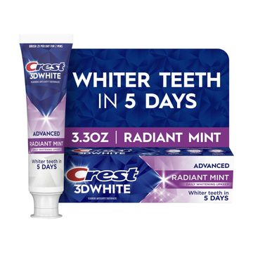 Crest 3DWhite Advanced Teeth Whitening Toothpaste, Radiant Mint, 3.3 oz