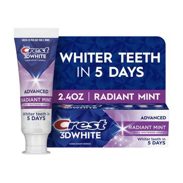 Crest 3DWhite Advanced Teeth Whitening Toothpaste, Radiant Mint, 2.4 oz