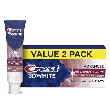 Crest Toothpaste 3DWhite Advanced Teeth Whitening, Glamorous White, 3.3 oz, Pack of 2
