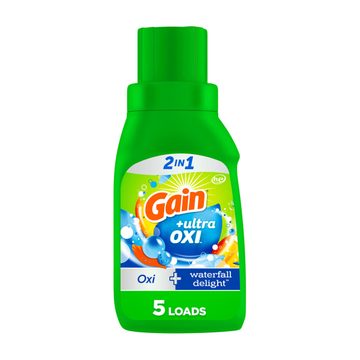 Gain Ultra Oxi Liquid Laundry Detergent, Waterfall Delight Scent, 5 Loads, 2-in-1, HE Compatible