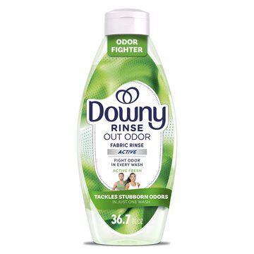 Downy Rinse Laundry Odor Remover, Active Fresh Scent, 36.7 FL OZ, Fabric Softener and Laundry Odor Removal Rinse