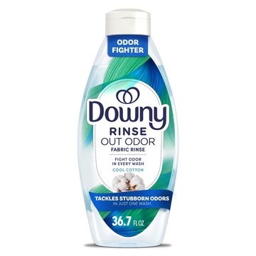 Downy Rinse Laundry Odor Remover, Cool Cotton Scent, 36.7 fl oz, Fabric Softener and Laundry Odor Removal Rinse, Fights Odors at the source, HE Compatible